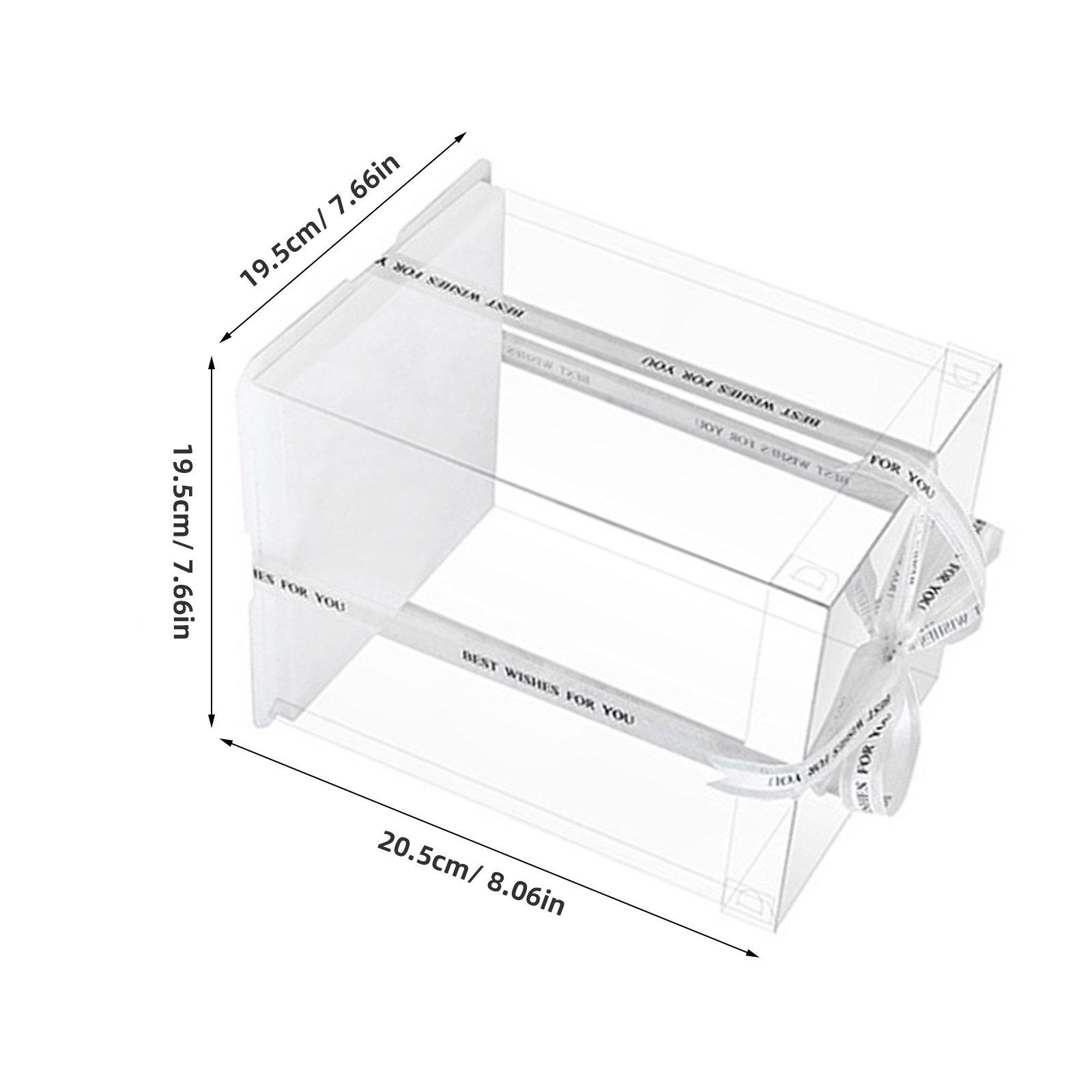 2Pcs Cake Boxes Durable Transparent Birthday Cake Wrapping Boxes Clear Packaging Box Bakery Gift Pastry Storage