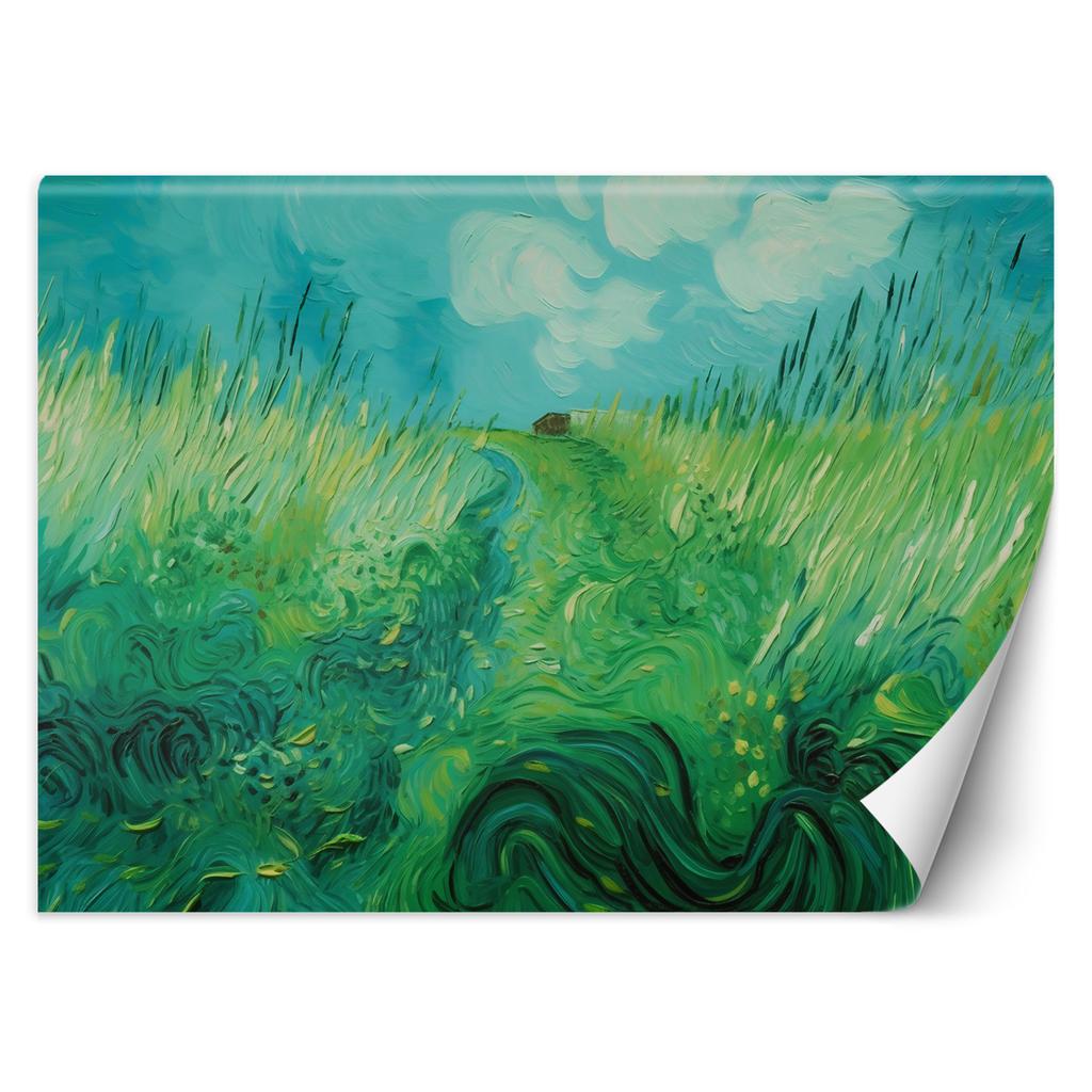 Wallpaper Field with green wheat - V. van Gogh