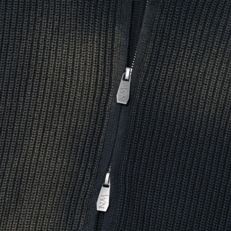 Nomanual Knit Zip Up   Spray Dyeing   Black