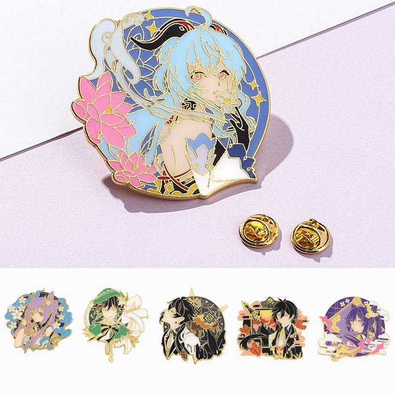 Vibrant Genshin Impact Character Badge High Quality Metal Brooch For Game Fans