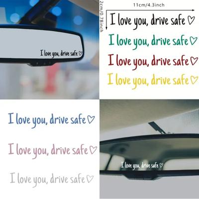 I Love You Drive Safe Rearview Mirror Decoration Bless Driver Have A Smooth Journey Sticker Inferiot Car Interior Ornament