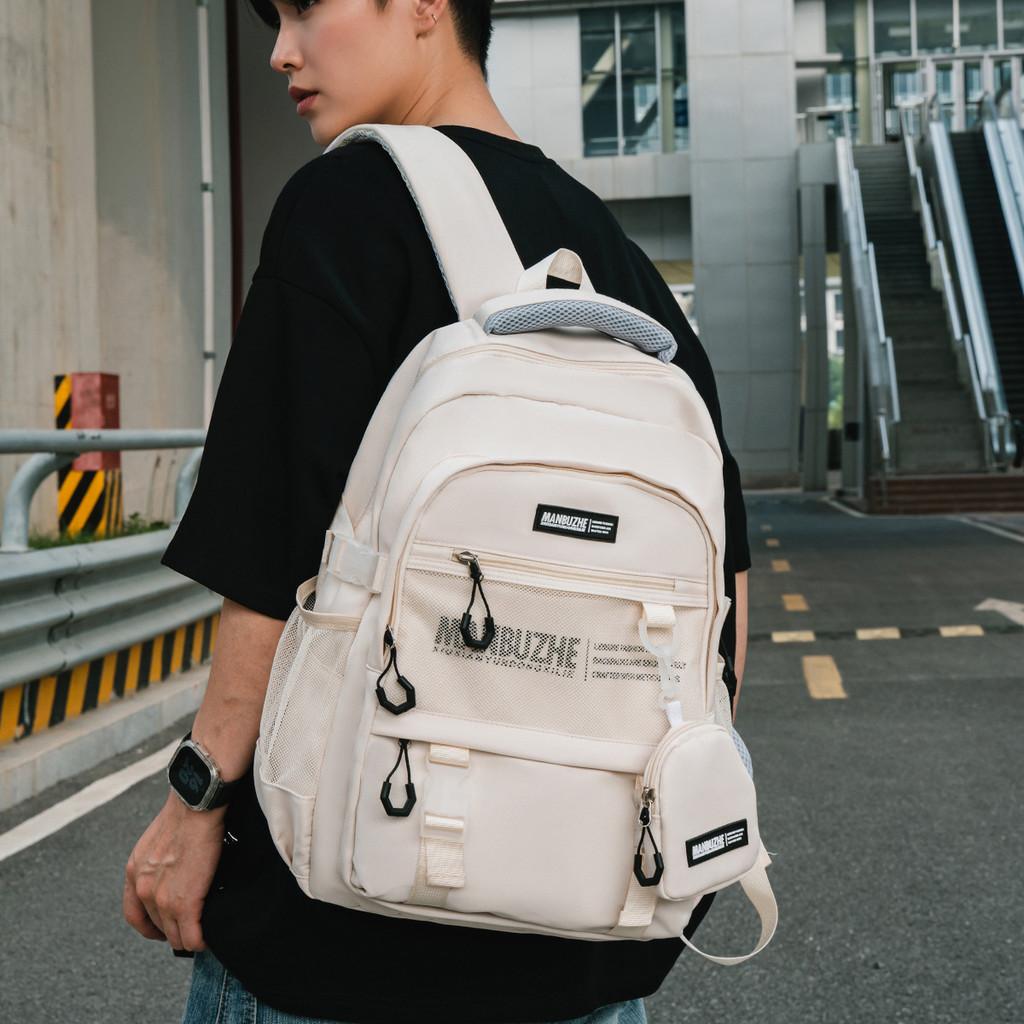 Style Backpack For Men Women Large Capacity Travel Schoolbag With Multiple Compartments