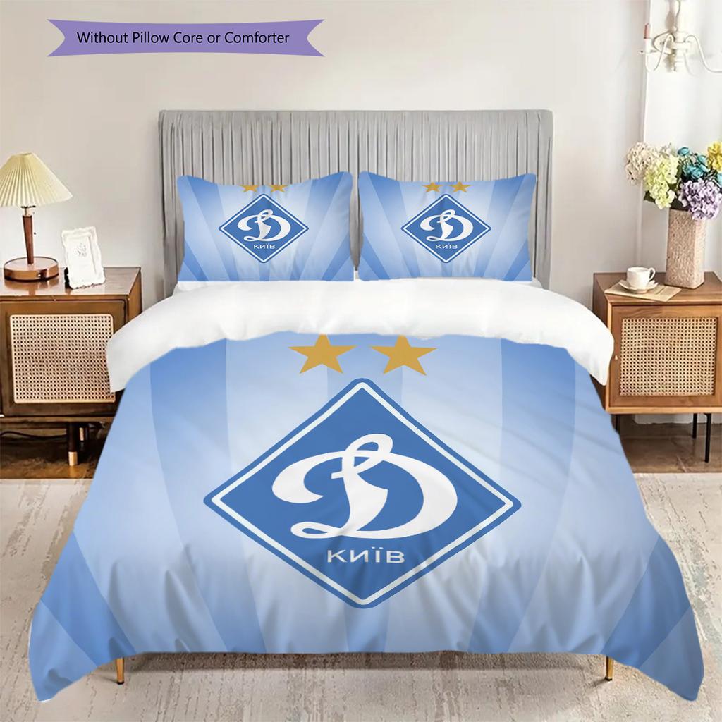 Dynamo Kyiv Pattern Bedding Quilt Set Quilt Cover Pillowcase Home Decoration Birthday Gift (1 * Duvet Cover + 2 * Pillowcase, Without Core)