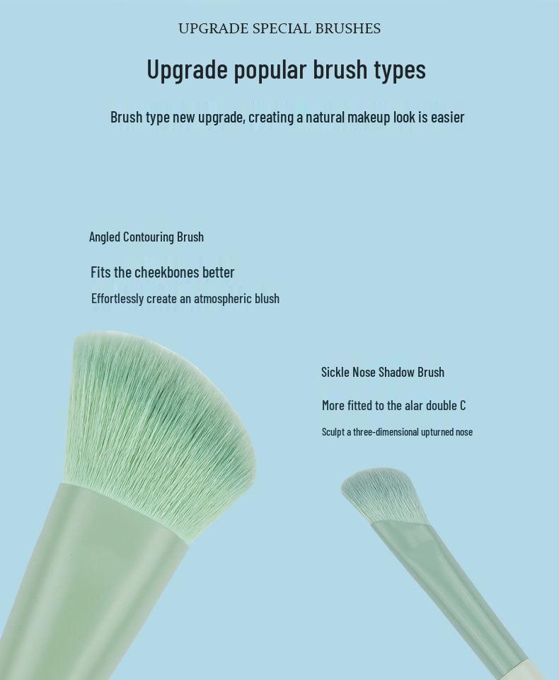 Cai Shi Lan 10/12-Piece 3.0 Three-Color Makeup Brush Set - Soft Bristles for Blush, Powder, and Contour.