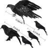 5Pcs Halloween Crow Decorations Realistic Handmade Feather For Home Decorations