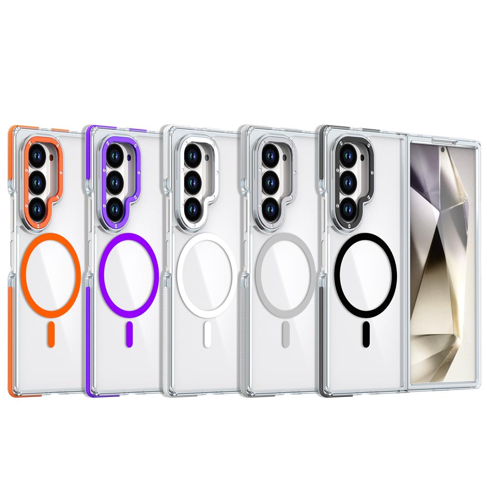 KEYSION Transparent Magnetic Case for MagSafe for Samsung Z Fold 7 6 5G Clear Shockproof Phone Back Cover for Galaxy Z Fold 6 7