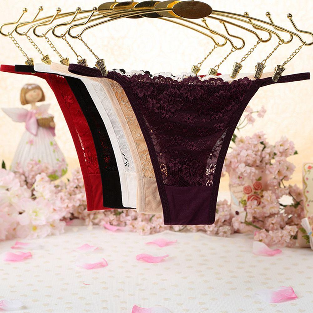 Ultra Thin Lace Strap Bandage Briefs Underwear G-string Panties