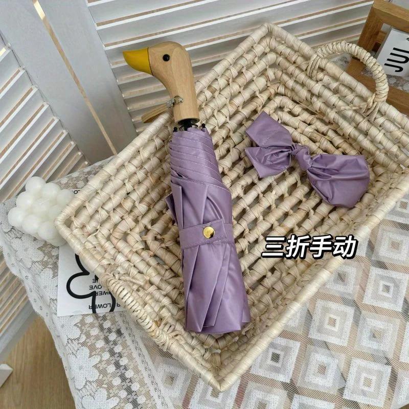 

Зонт от солнца в форме утки с защитой UPF 50 - Стильный зонт с защитой от УФ-лучей, складной, портативный, дорожный, для солнца и дождя Iron&8K