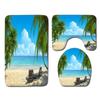 Badezimmermatten Dreiteiliges Badezimmer-Toilettenmatten-Set Badezimmer Rutschfeste Matten Strandlandschaft Stil Matten