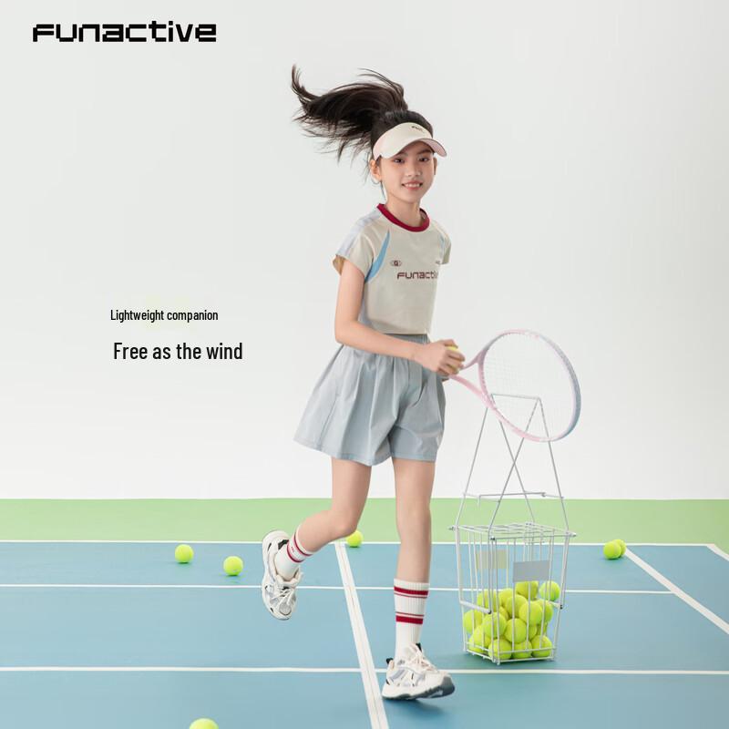 T-shirt de Sport Actif pour Filles à Manches Courtes à Séchage Rapide