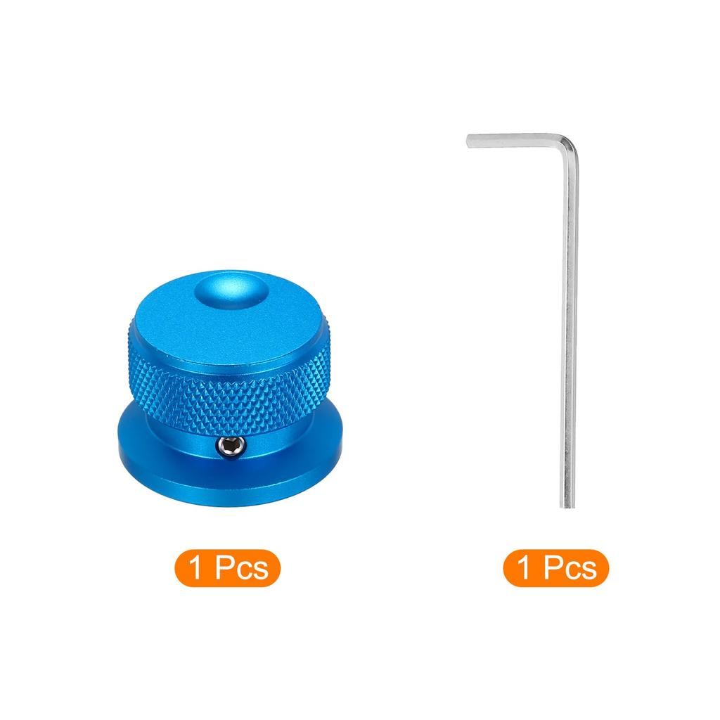 uxcell 1pc Aluminum Potentiometer Knob Universal Volume Tone Control Knob with Oval Groove Indicator for Guitar Blue 1/4" (6mm) 4/5" (30x20mm)