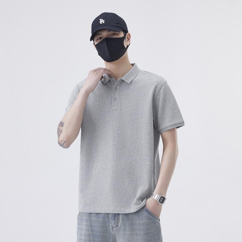 New Summer Polo Shirt Lapel Short Sleeve Loose Button Solid Color Top Short Sleeve