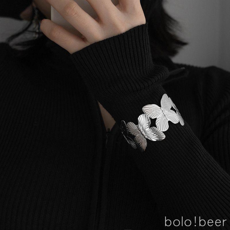 

INS Bolo Niche Design Wide-Brimmed Female Opening Butterfly Bracelet - Open, Adjustable