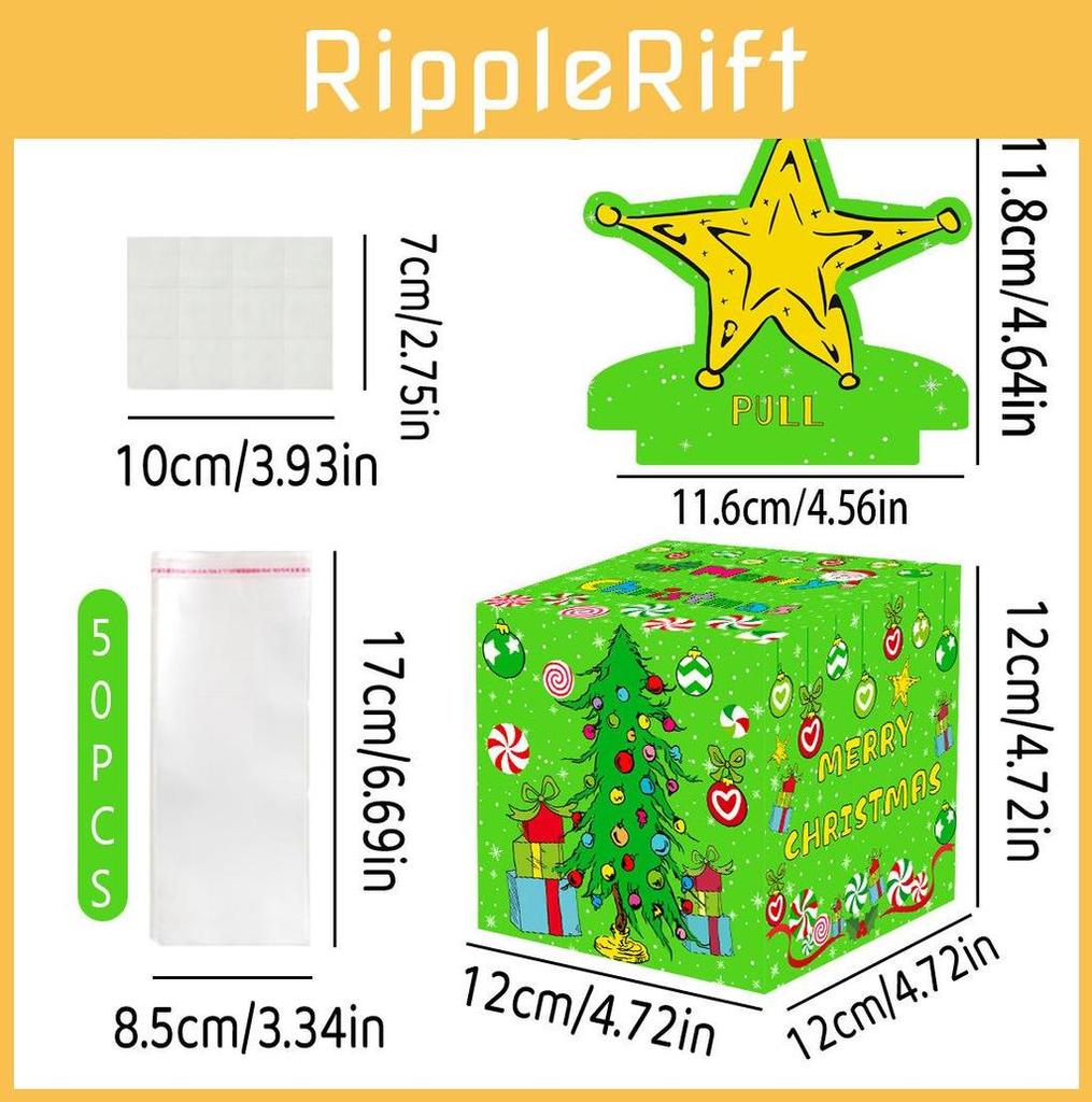 Gift Christmas Scene Box With Gold Star For Festive Gift Giving Celebration And