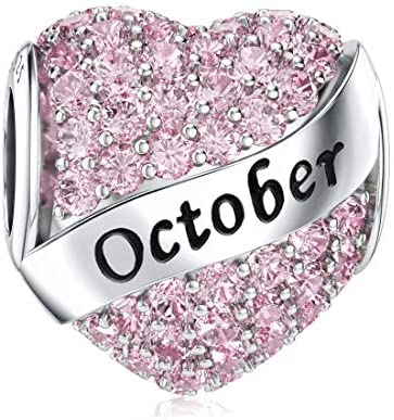 Authentic Copper Plated Twelve Month Birthstone Heart Eternity Decorative Charms Beads Pendant Charm Fit Original Fashion Bracelet For Women Jewelry