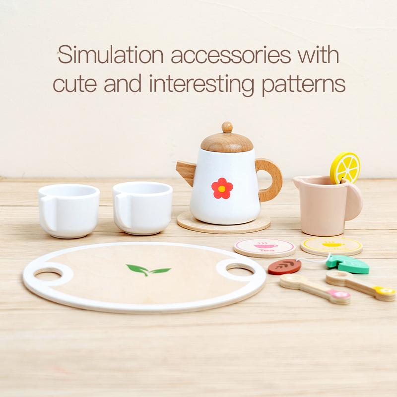 

Kids Pretend Play Toys Popular Kids Kitchen Toys Realistic Wooden Tea Set Party Toy Set