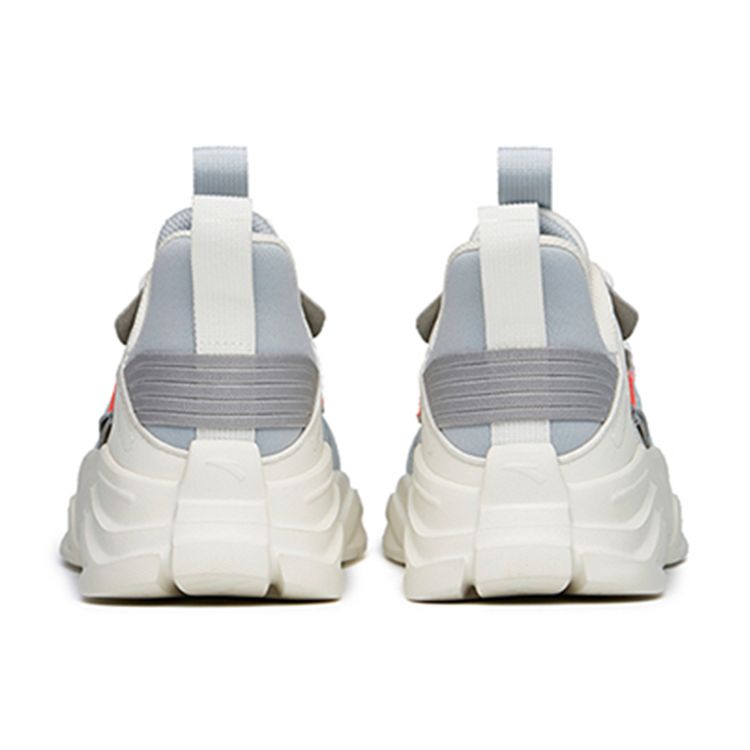 Anta Fabric Synthetic Leather Shock Absorbing Breathable Wear Resistant Non Slip Low Top Sports Casual Shoes Men Sneakers White Gray Blue 912228820-12