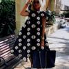 Summers  Women'S Retro Loose 3xl Casual Round Neck Short Sleeve One-Piece Dresses