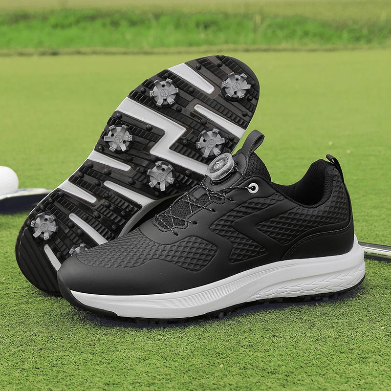 2026 New Women and Men Golf Shoes Anti-Slip Spiked Golf Sneakers Quick Lacing Golfer Footwear Low Top Outdoor Walking Sneakers