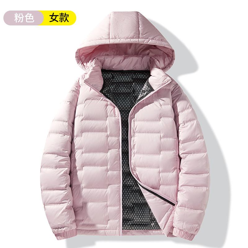 Zimní nová pánská péřová bunda s kapucí, vnitřní grafenová vrstva, outdoorová, lehká a tenká, větruodolná, teplá dámská bunda