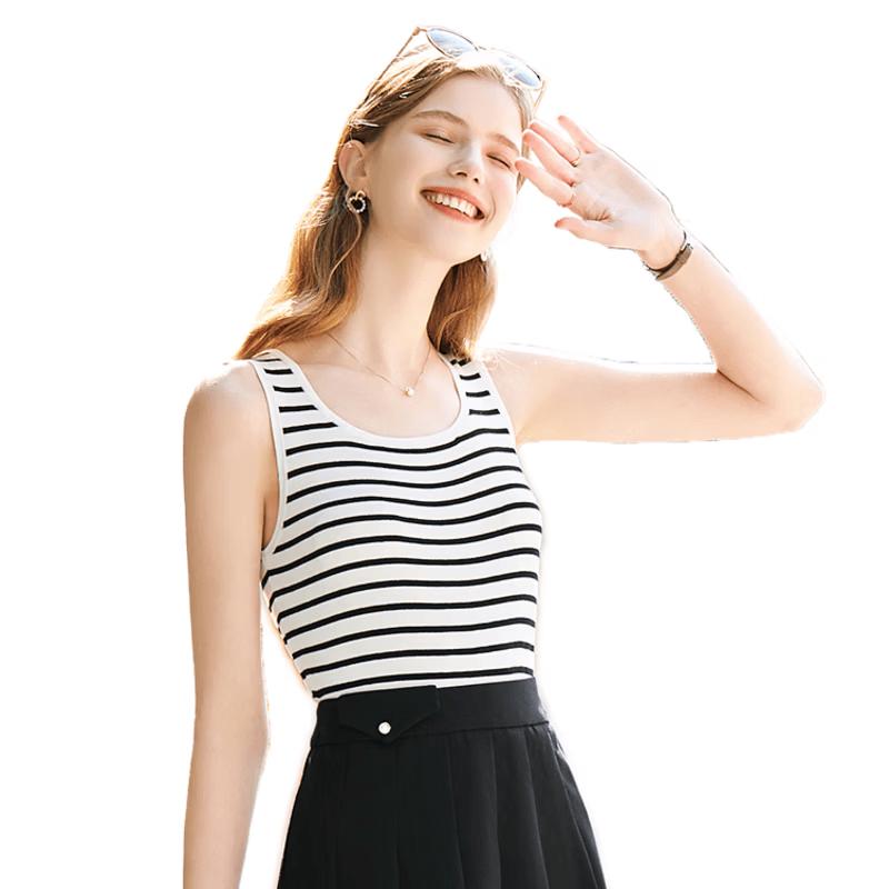 Betu Women s Striped U-Neck Knit Camisole Top L