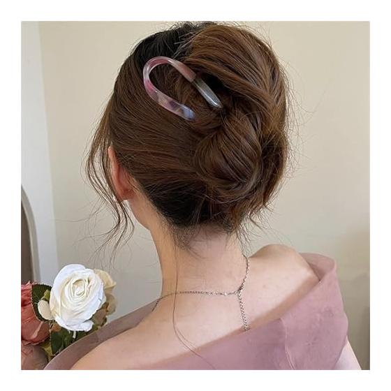 4pcs U-Shaped Hairpins, Simple Retro Hair Accessories for Women, Elegant Hair Sticks for Updos, Bun, Wedding, Party, Daily Use (B)