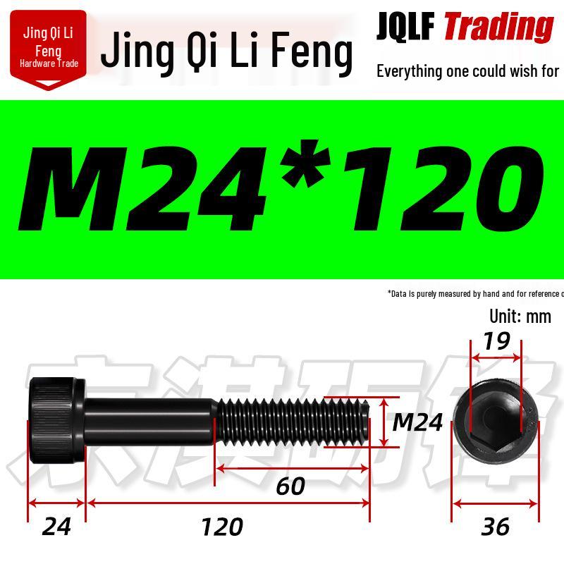 M20-M27 High Strength Blackened Hex Socket Head Cap Screw with Knurled Cylindrical Half Thread