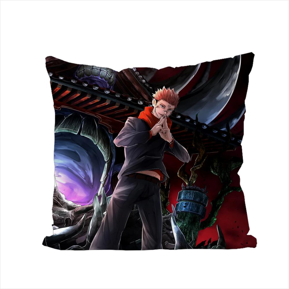 Anime Jujutsu Kaisen Pillow Case For Car Sofa Decorative Home Doublesided Print Plush Square Throw Pillow Cushion Cover