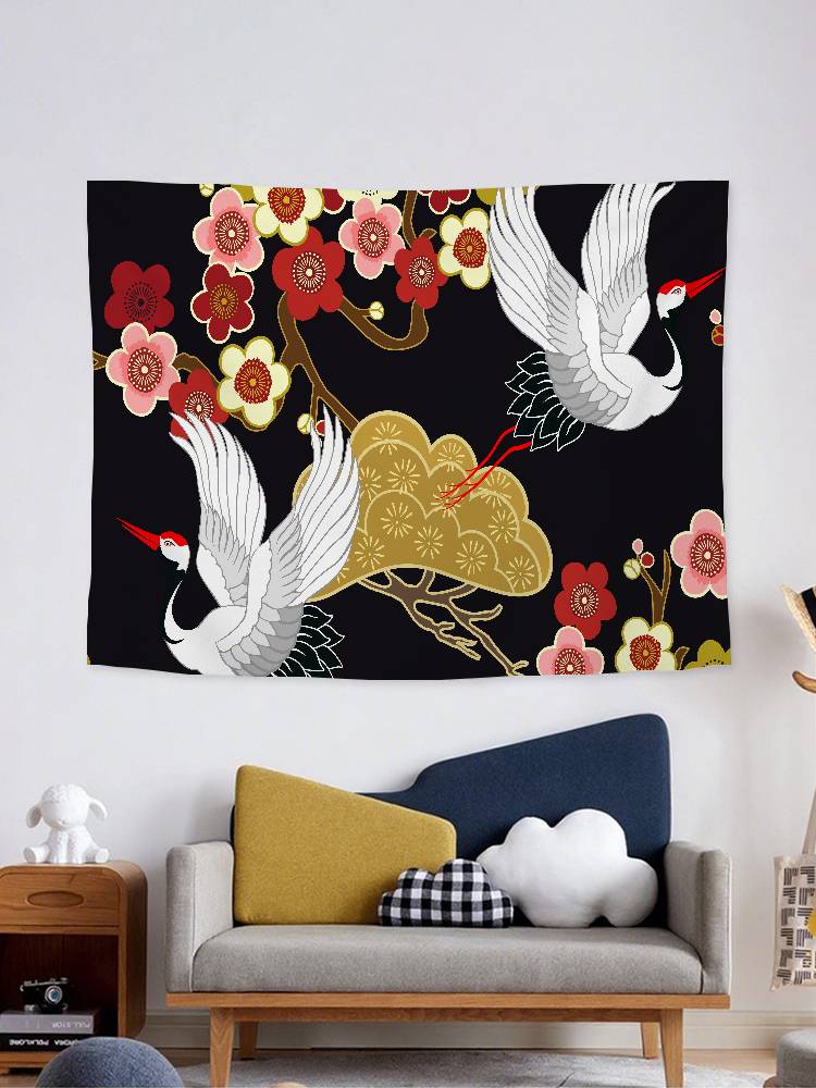 Crane Tapestry Wall Hanging Tapestry Art Deco Blanket Curtain Hanging At Home Bedroom Living Room Decor