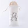 White Flannel Dance Shoes Drawstring Bag with Customizable Logo
