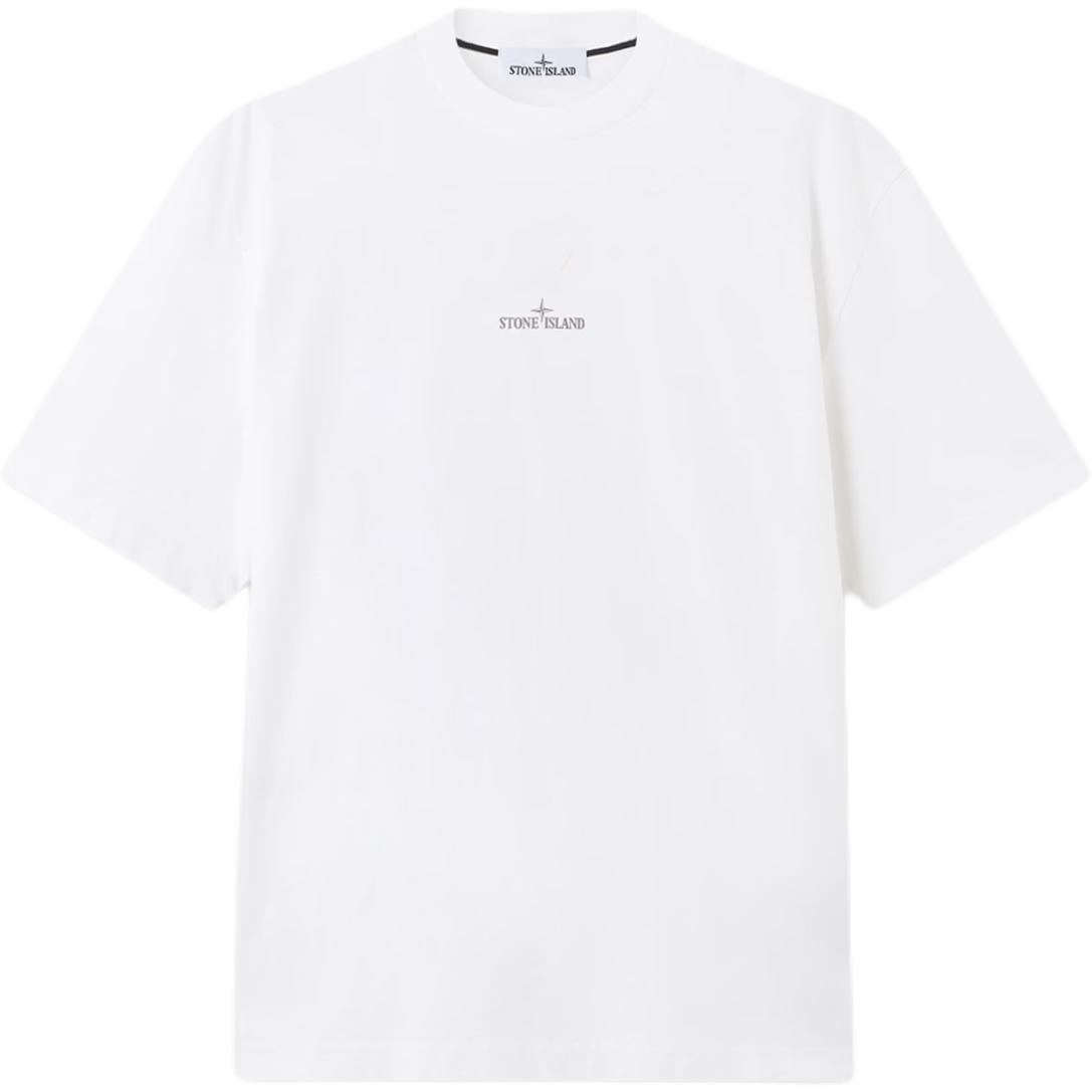 Stone Island Printed Pattern Drop Shoulder Short Sleeve Round Neck T-Shirt Men Tops L1S152100001S0374-V0001 XXL