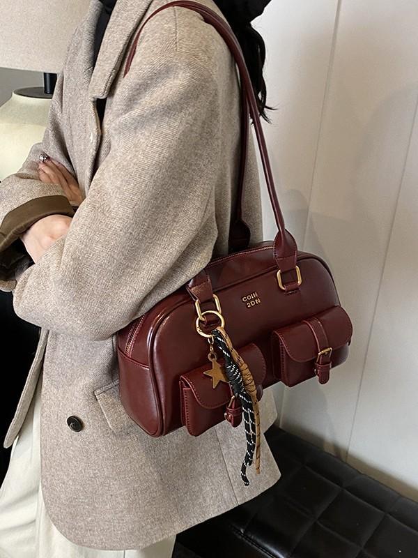 Retro Niche Underarm Bag Women's Autumn and Winter 2025 New Trendy Korean High-end Portable Large-capacity Bowling Bag