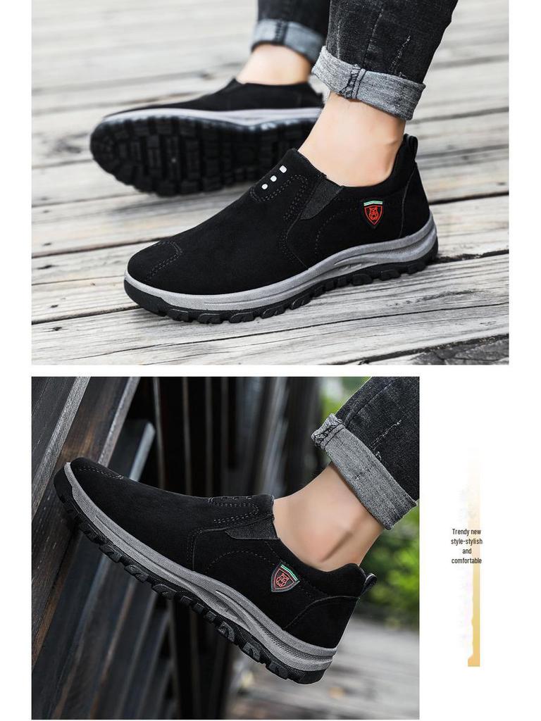Men's Korean Style Casual Slip-On Shoes - Breathable, Trendy, Large Size