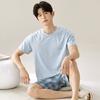 Men's Pajamas Short-Sleeve Tops Shorts MODAL COTTON Sleepwear Loungewear Students Two-Piece Plaid Solid Youth Nightwear Homewear