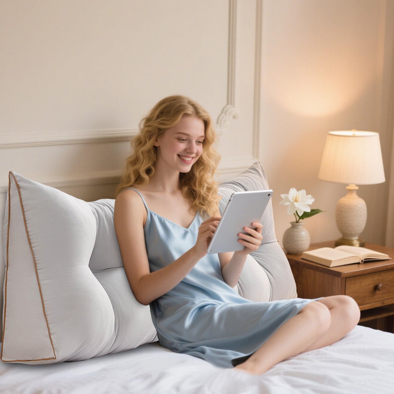 

Headboard Pillow For Single Twin Bed,Reading Pillow Large Bedside Backrest Back Support Cushion For Sitting In Bed Lumbar Support Bolster S