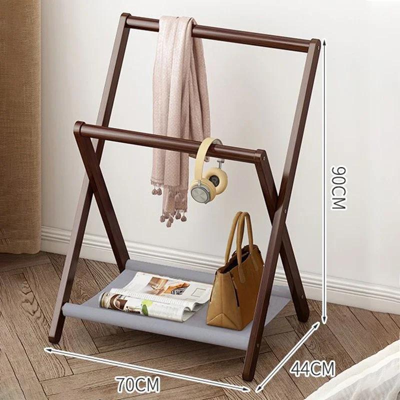 Floor Clothes Rack Foldable Organizer Portable Coat Racks Bamboo Bedroom Clothes Rack Living Room Nordic Clothing Racks Storage