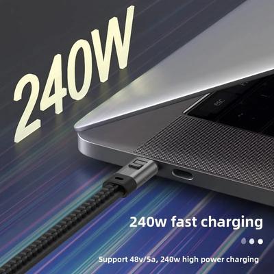 240W 5A  PD3.0 Short USB C Charger Cable Portable Keychain TypeC Cable Fast Charging Cord C To C Cable for Xiaomi HUAWEI IPhone