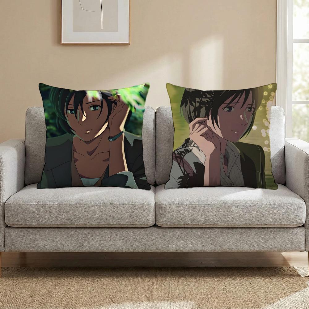 The Garden of Words Cushion Cover Multi-Scene Pillow Cover for Home & Car - Reversible, Soft & Durable for Daily Use