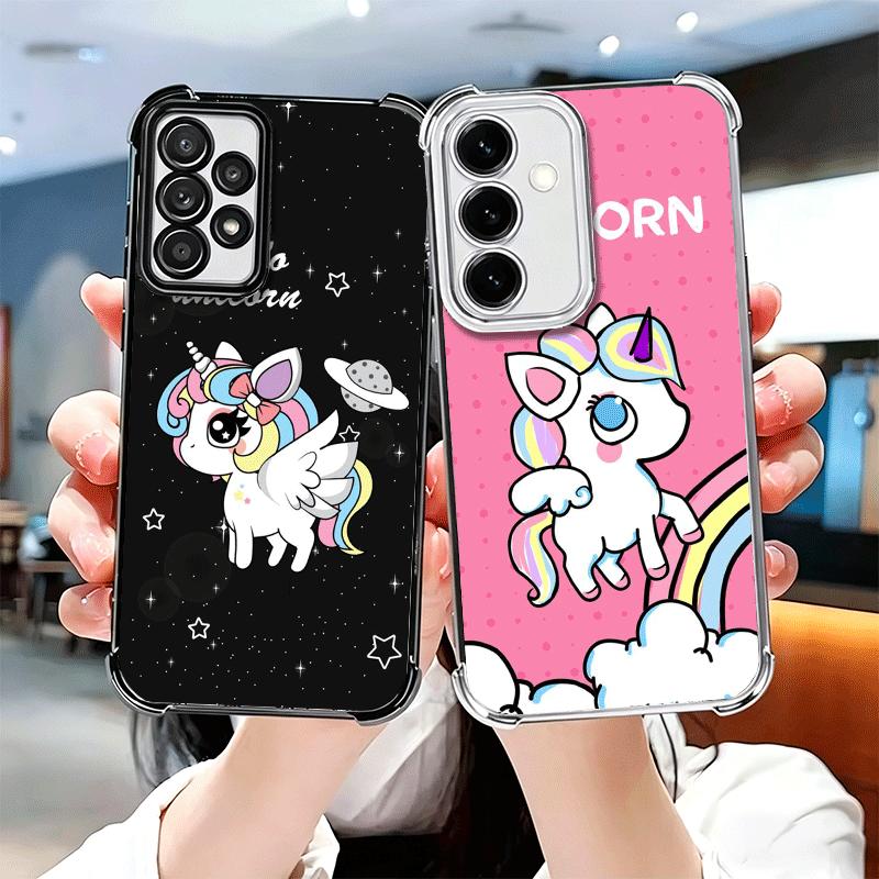 Pink Unicorn Rainbow Soft Phone Case For Samsung A17 A27 A07 A37 A57 A16 A56 A15 A55 A14 A54 A13 A53 A26 A36 A25 A35 A24 A34 A23