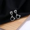 Exquisite Copper Girls Woman Party Ear Buckle Cat Stud Earring Fashion Jewelry Cat's Paw Earring