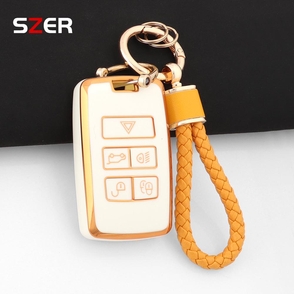 New TPU Car Key Case Cover Holder Keychain Shell for Land Rover Range Rover Discovery 5 Sport 2018 for Jaguar XEL E-PACE 2019