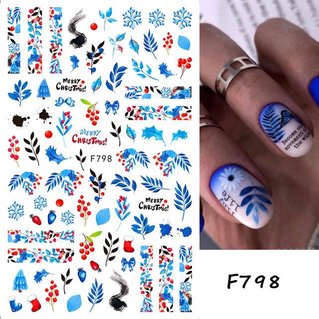 Nail Art Stickers Autumn Thanksgiving Maple Leaf Harvest Mushroom Hazelnut Honey Yellow Leaf Nail Stickers
