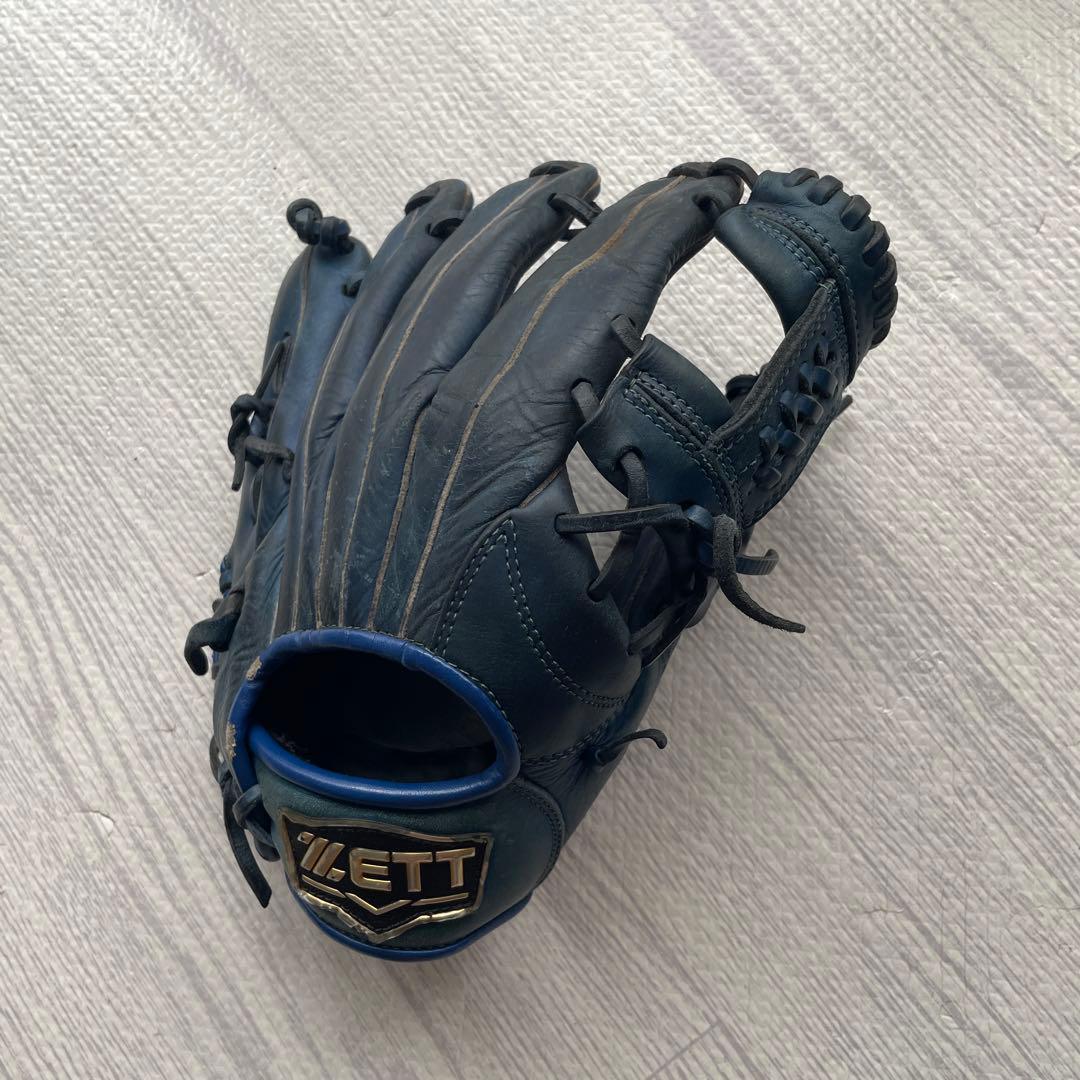 Used ZETT Soft Baseball Glove Blue soft steer