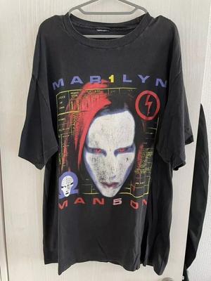 Σπάνιο T-shirt Marilyn Manson 90s Μαύρο Κοντομάνικο Unisex S-5XL KH14055 Unisex T-Shirt