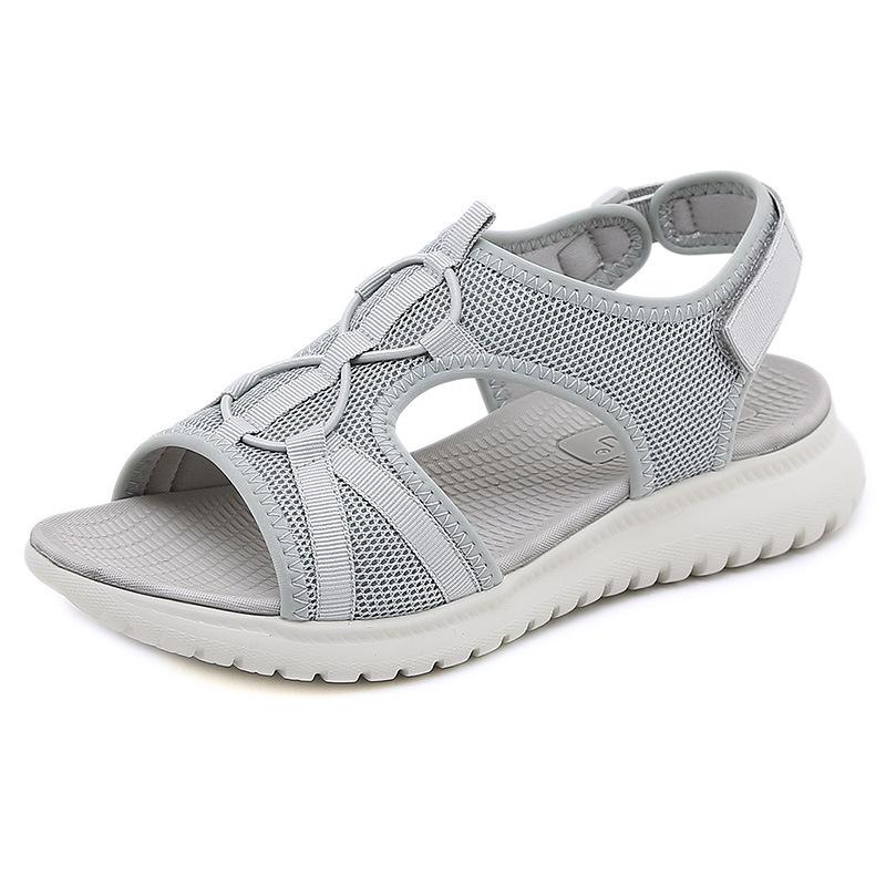 Neue europäische Sport-Md Damen-Sandalen Casual einfarbig Bequem Übergröße Sandalen Modische Casual Klettverschlüsse