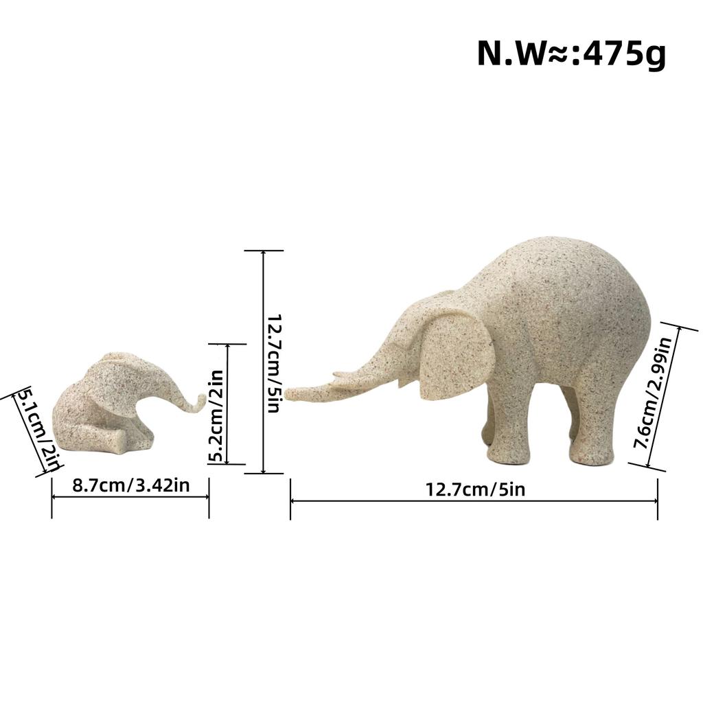Modern Simple Mother and Son Elephant Resin Crafts Living Room Home Decoration Wine Cabinet Study Room Decoration Gift