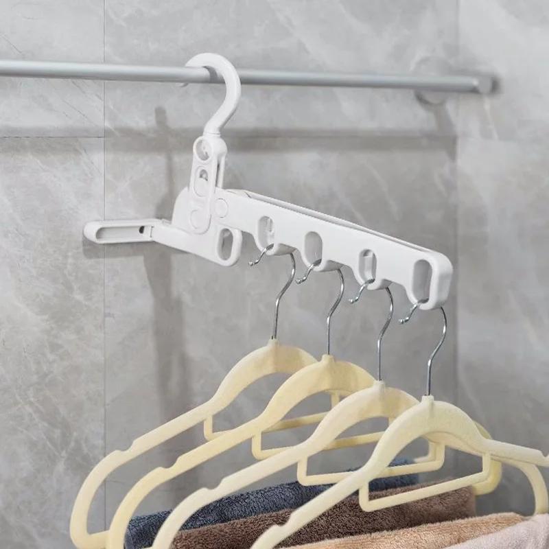Foldable Travel Hanger Folding Clothes Drying Rack Travel Hangers Portable Hanging Rack with 5 Holes for Hotel Camping Travel