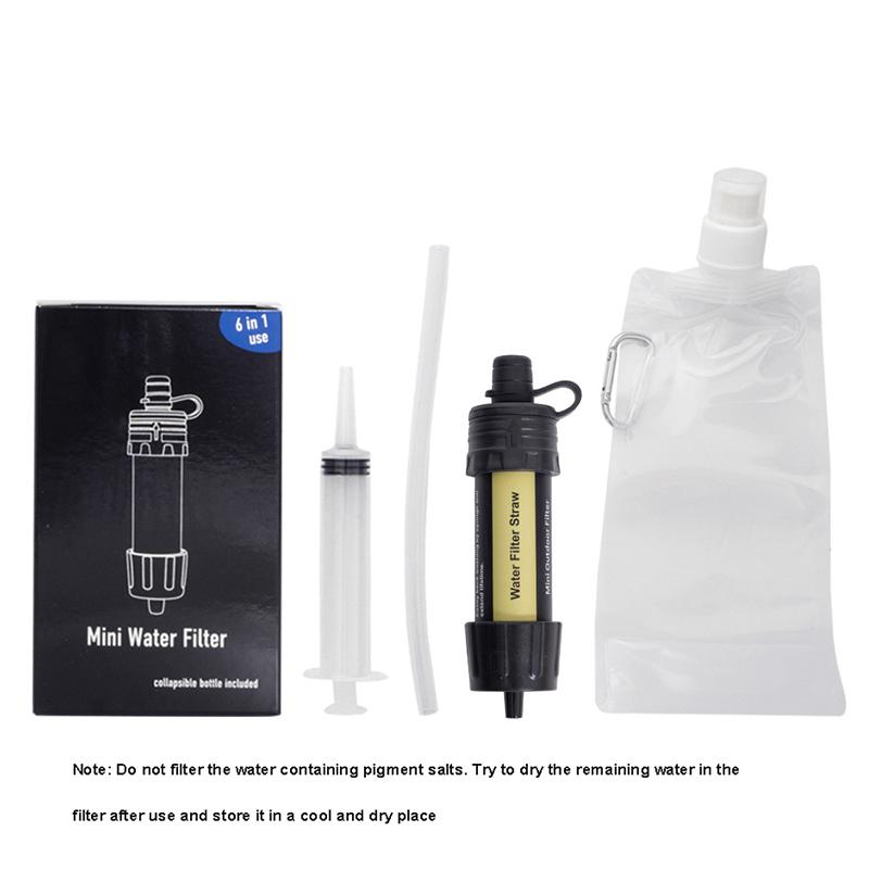 Outdoor Überlebens-Wasserfilter-Strohhalme Campingausrüstung Wasserreiniger Wasserfiltersystem Notfall-Wanderzubehör