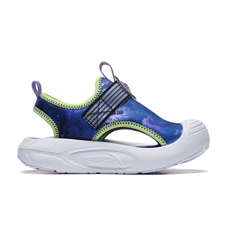 Li-Ning Cloud Shock Absorbing Lightweight Non-Slip Childrens Sandals Kids Sandals White Blue YKKT002-1