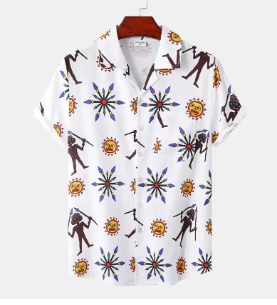Summer Rainbow Men's Vacation Lapel Kamisa Oversized Hawaiian Shirt 3D Printed Fashion Men's and Women's Beach Short